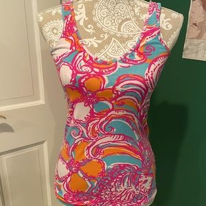 Lilly Pulitzer v-neck cotton tank Small